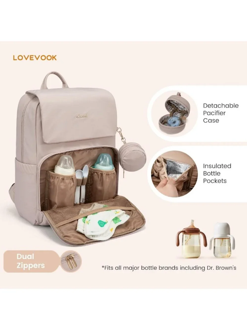 Stylish Waterproof Diaper Bag Backpack for Baby Travel, Includes Changing Pad